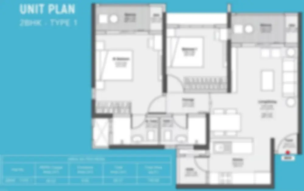 Godrej Yelahanka 2 bhk Apartment floor plan by Godrej Properties