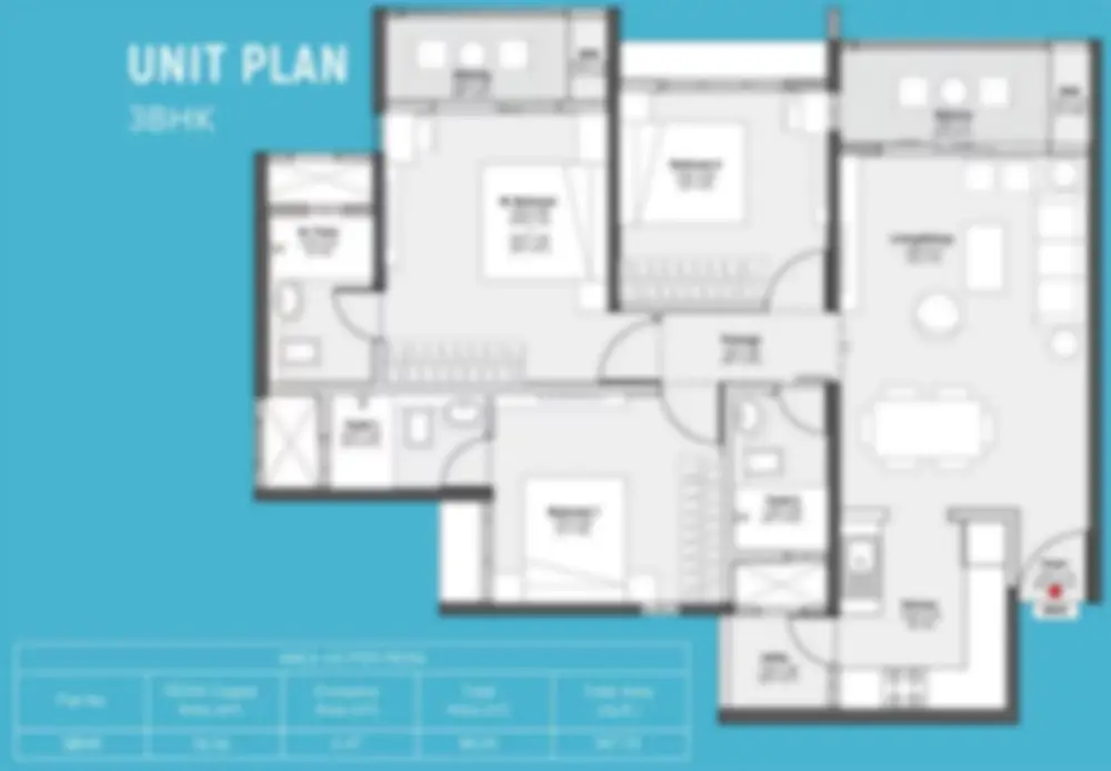 Godrej Yelahanka 3 bhk Apartment floor plan by Godrej Properties